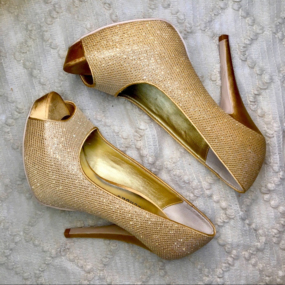 Chinese Laundry glitter heels/stilettos-size 10m.